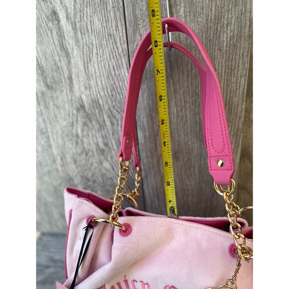 Juicy Couture Juicy Kingdom Pink Velour 3-Piece Embroidered Tote Set - Picture 5 of 13